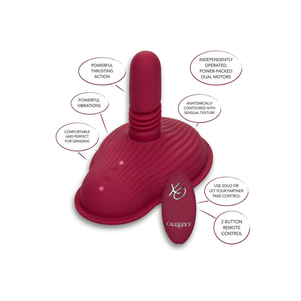 Rider Massager Doppelmotor mit Fernbedienung Rot von Calexotics | Fesselliebe.de