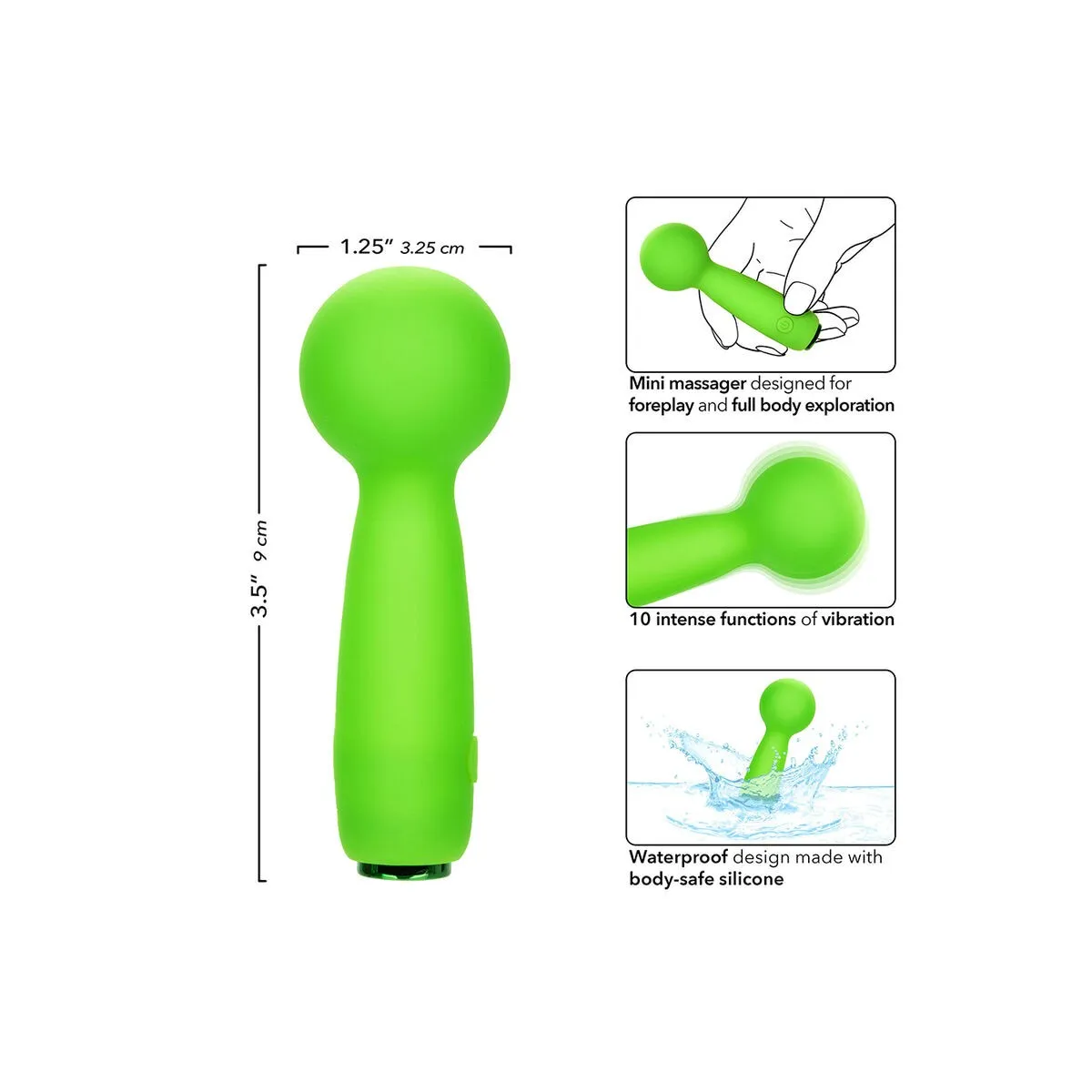 Neon Vibes The Bubbly Vibe Mini-Massager 10 Vibrationen Grün von Calexotics | Fesselliebe.de