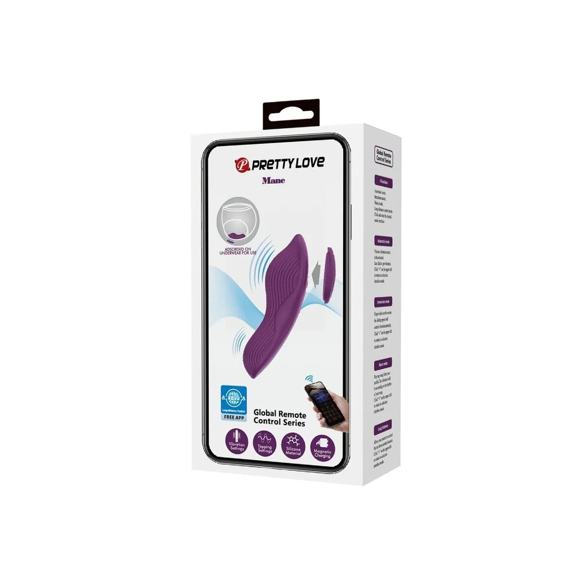 Mane Lay On Clitoris Massager 10 Vibrationen mit Fernbedienung Lila von Pretty Love | Fesselliebe.de