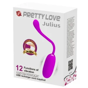 Julius Wasserdichtes, wiederaufladbares Vibrationsei Lila von Pretty Love Smart