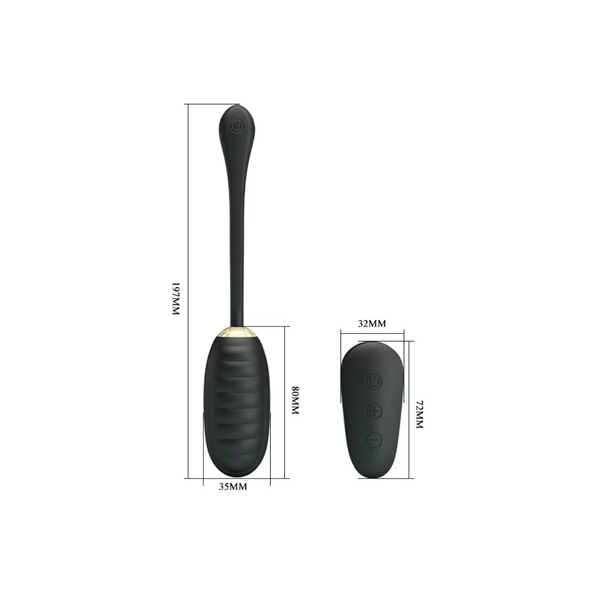 Doreen Luxury wiederaufladbares Vibrierendes Ei Schwarz mit Fernbedienung von Pretty Love Smart | Fesselliebe.de