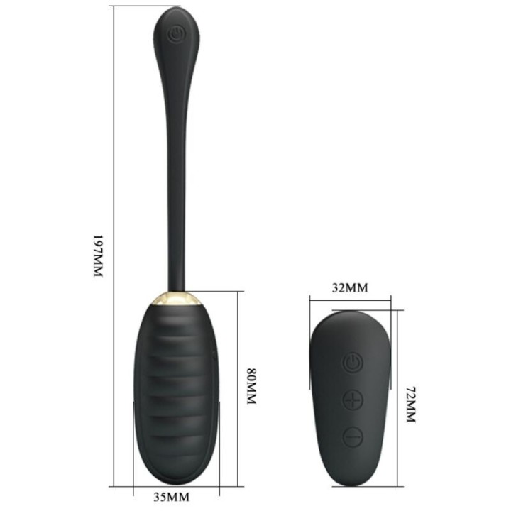 Doreen Luxury wiederaufladbares Vibrierendes Ei Schwarz mit Fernbedienung von Pretty Love Smart | Fesselliebe.de
