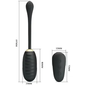 Doreen Luxury wiederaufladbares Vibrierendes Ei Schwarz mit Fernbedienung von Pretty Love Smart