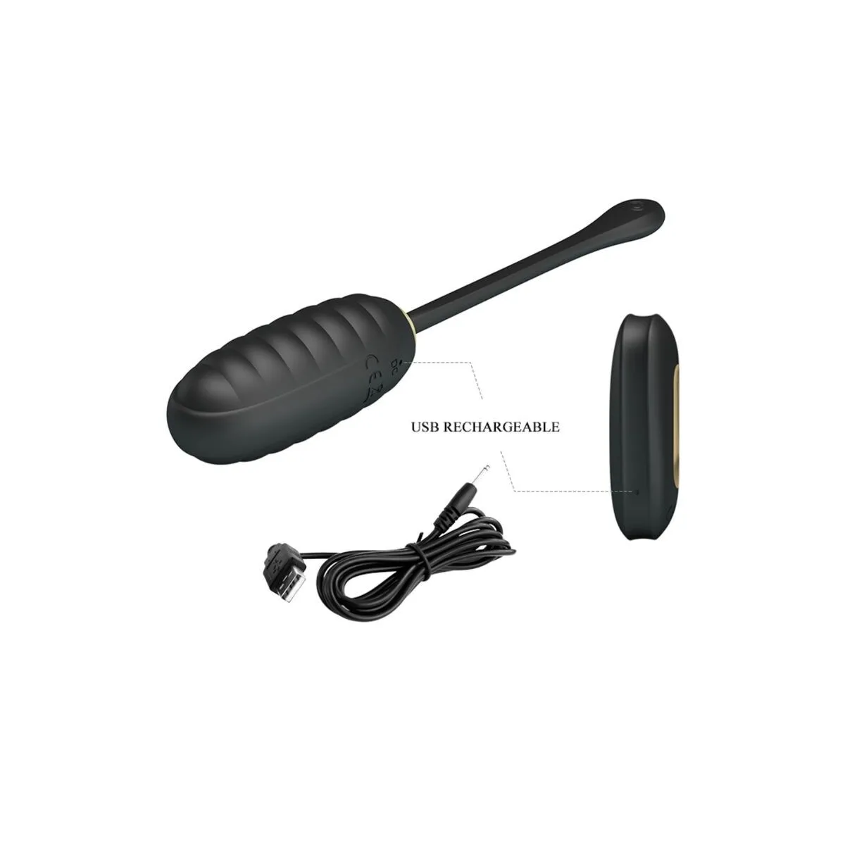 Doreen Luxury wiederaufladbares Vibrierendes Ei Schwarz mit Fernbedienung von Pretty Love Smart | Fesselliebe.de