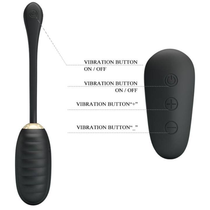 Doreen Luxury wiederaufladbares Vibrierendes Ei Schwarz mit Fernbedienung von Pretty Love Smart | Fesselliebe.de
