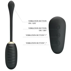Doreen Luxury wiederaufladbares Vibrierendes Ei Schwarz mit Fernbedienung von Pretty Love Smart