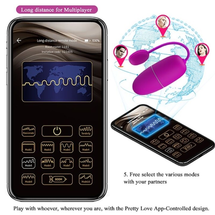 Vibrierendes Ei der Nymphe, App-Gesteuert, Lila von Pretty Love Bottom | Fesselliebe.de