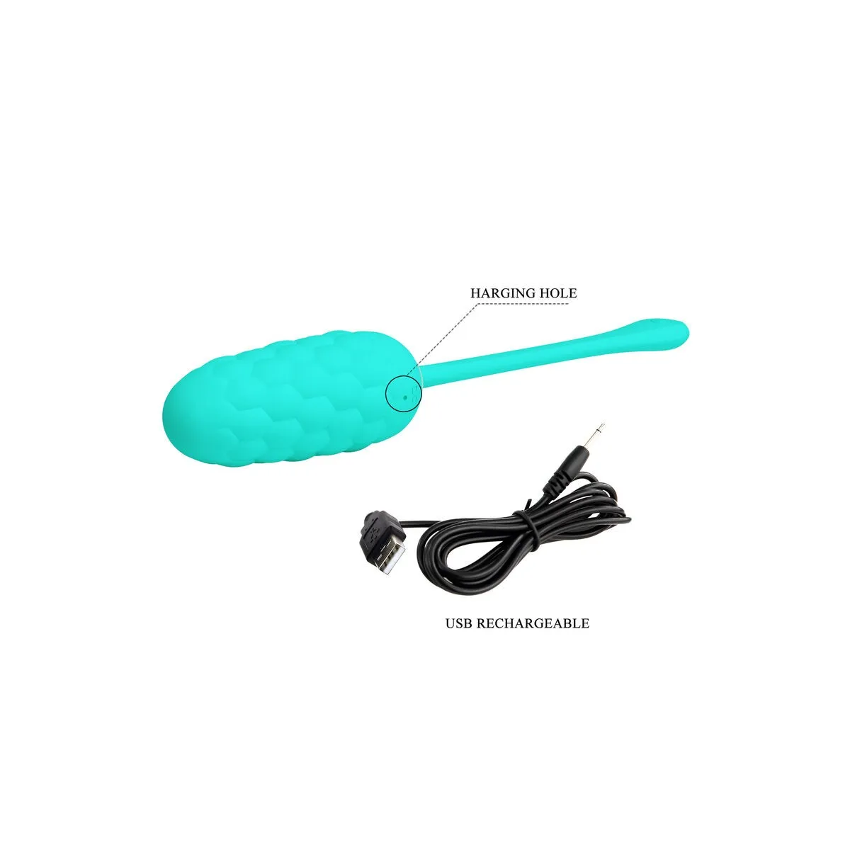 Vibrierendes Ei mit wiederaufladbarer Meerestextur In Aquagrün von Pretty Love Smart | Fesselliebe.de