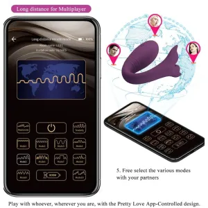 Jayleen Vibrator mit App-Fernbedienung Lila von Pretty Love Led