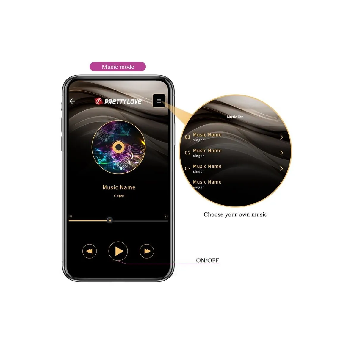 Catalina Vibrator App mit Fernbedienung Lila von Pretty Love Led | Fesselliebe.de