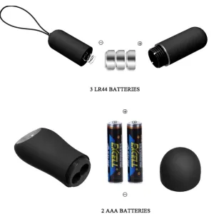 Stringtanga mit Vibrationskugel und mit Fernbedienung, Schwarz von Baile Stimulating