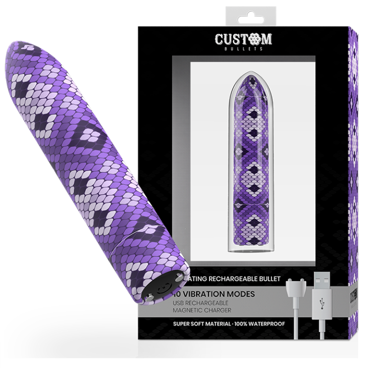 Rechargeable Snake Purple Magnetic Bullet 10v von Custom Bullets | Fesselliebe.de