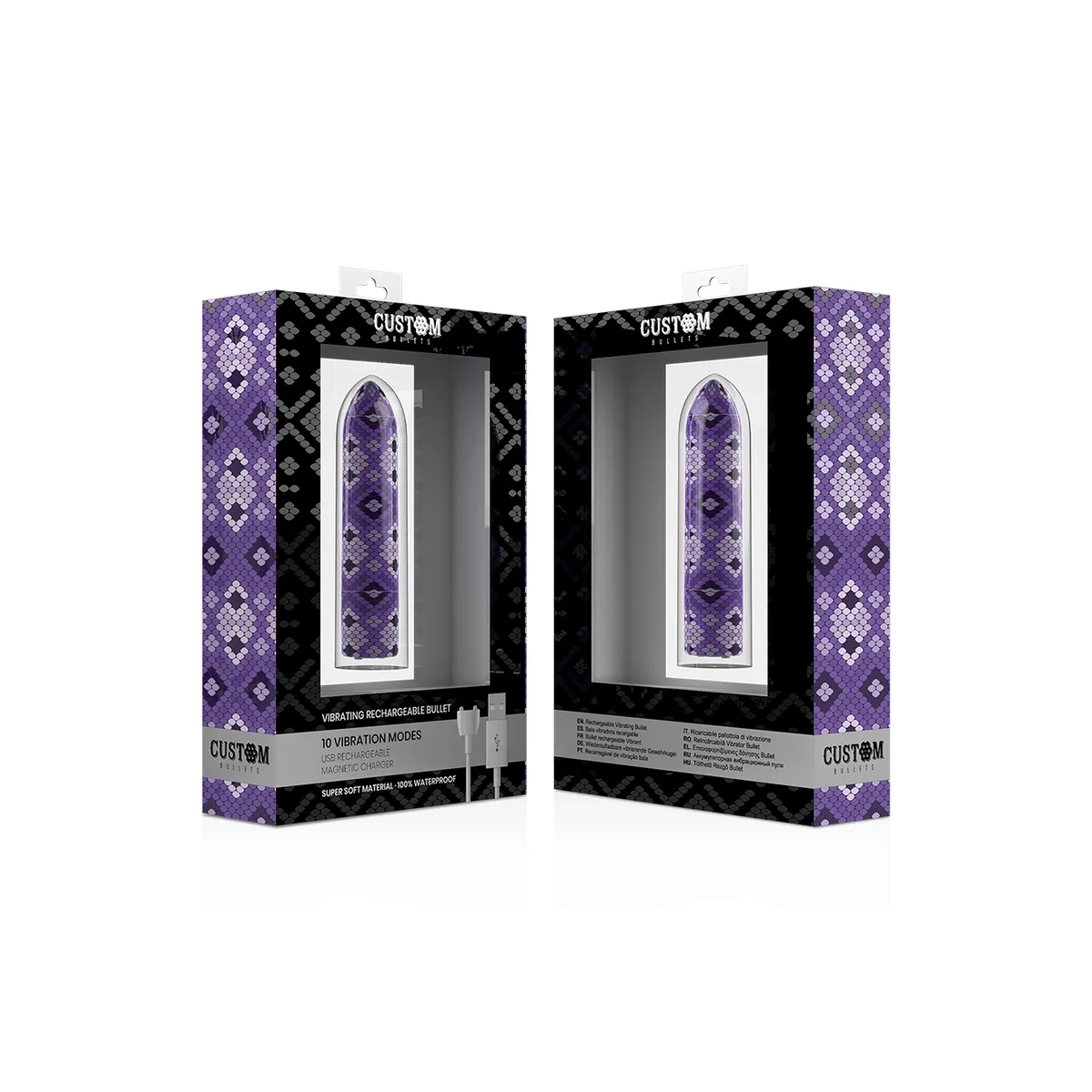 Rechargeable Snake Purple Magnetic Bullet 10v von Custom Bullets | Fesselliebe.de