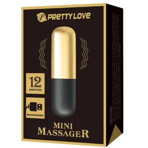 Goldener wiederaufladbarer Kugelvibrator von Pretty Love Bottom