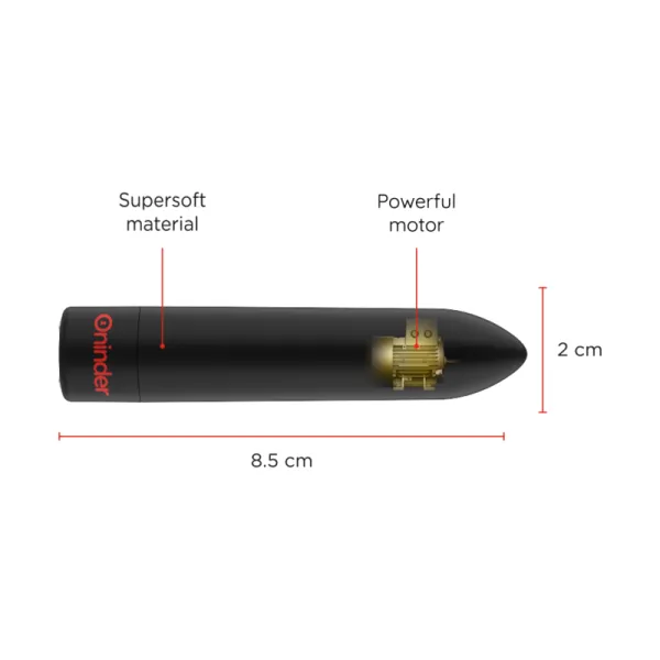 Berlin Bullet Vibrator Schwarz 9 Modi 8,5 X 2 cm - Kostenlose App von Oninder | Fesselliebe.de