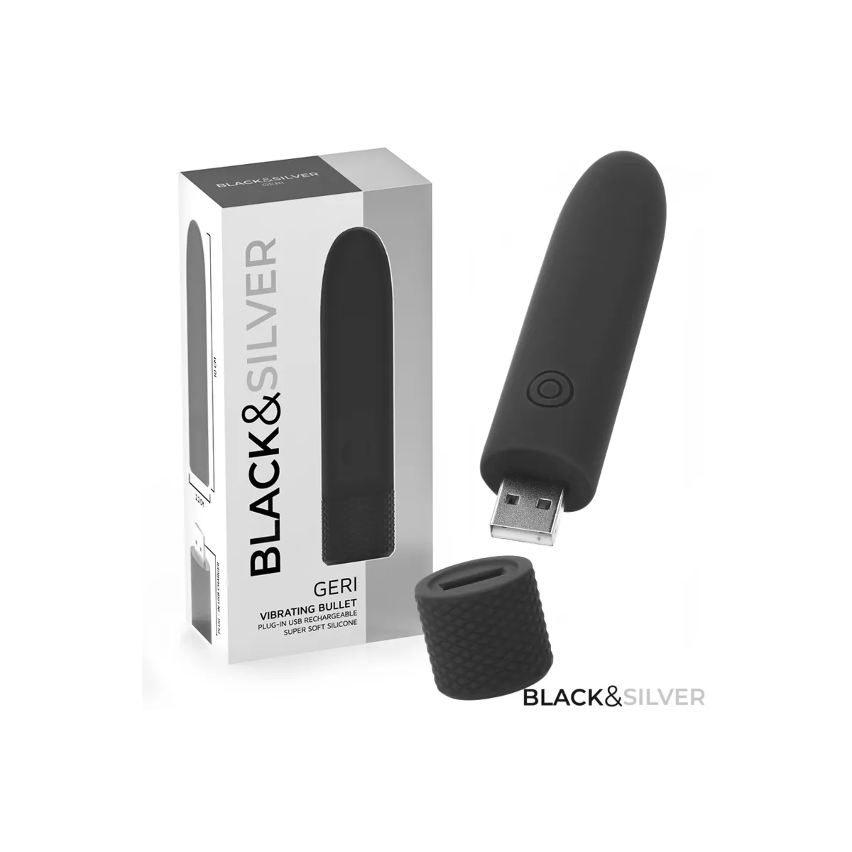 Geri Usb wiederaufladbarer Vibrierender Bullet 8 Vibrationen Schwarz 10 X 2,2 cm von Black&Silver | Fesselliebe.de