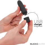 Geri Usb wiederaufladbarer Vibrierender Bullet 8 Vibrationen Schwarz 10 X 2,2 cm von Black&Silver | Fesselliebe.de