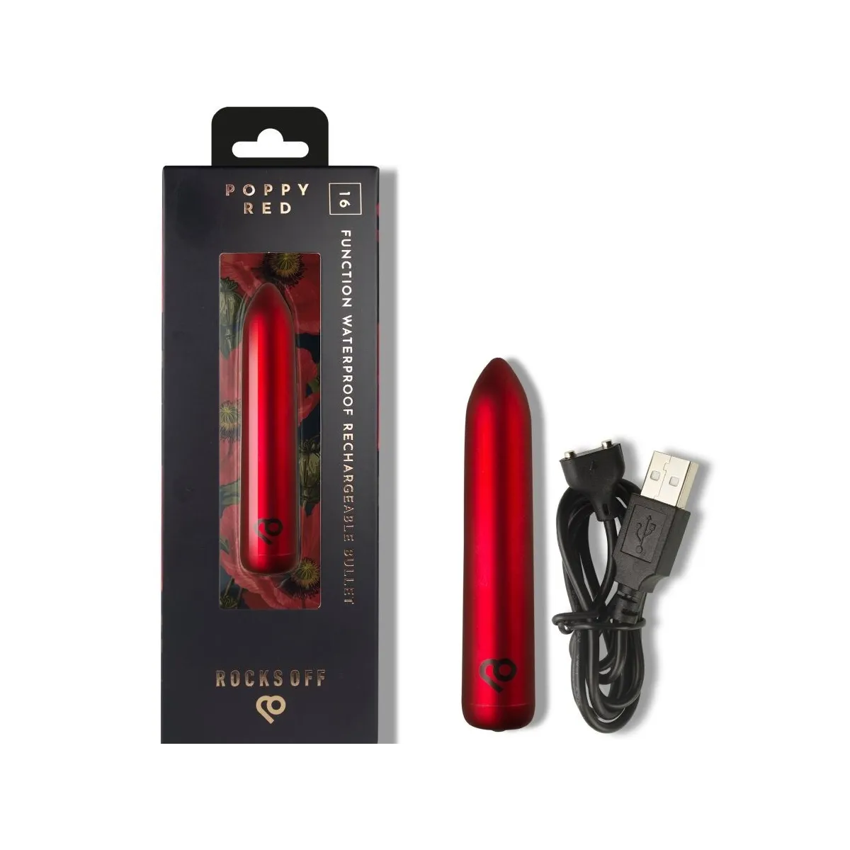 Wiederaufladbarer Vibrierender Bullet Poppy Red von Rocks-Off | Fesselliebe.de
