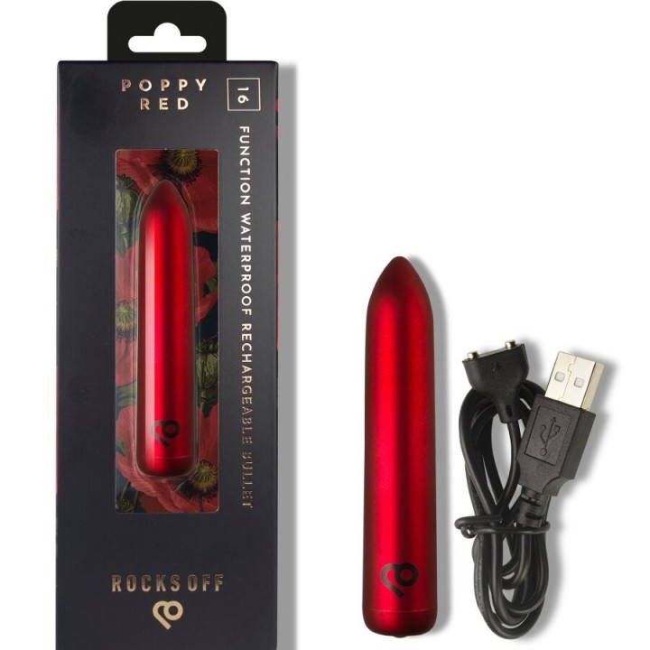 Wiederaufladbarer Vibrierender Bullet Poppy Red von Rocks-Off | Fesselliebe.de
