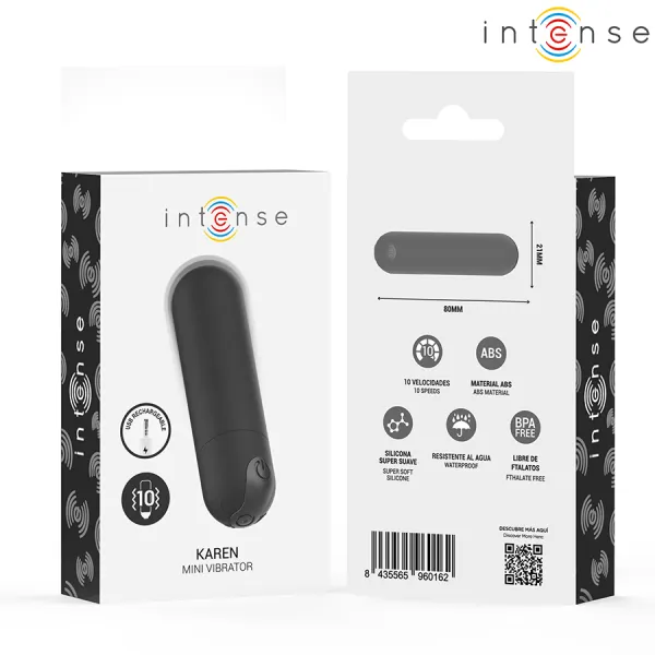 Karen Mini wiederaufladbarer Vibrationskugel Schwarz von Intense Fun | Fesselliebe.de
