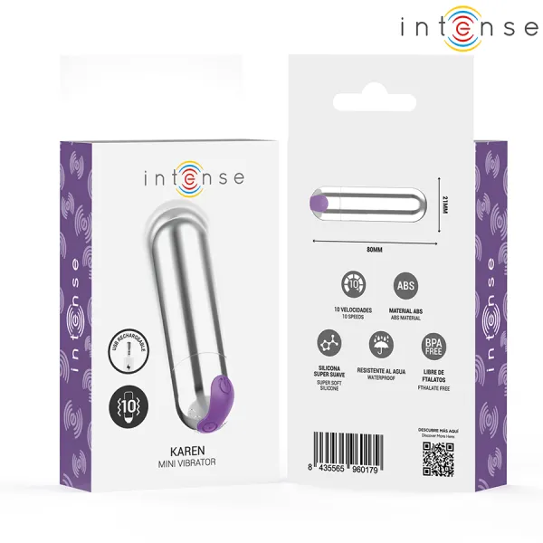 Karen Mini wiederaufladbarer Vibrationskugel Silber von Intense Fun | Fesselliebe.de