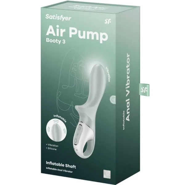Air Pump Booty 3 aufblasbarer Analvibrator Graugrün von Satisfyer Vibrator | Fesselliebe.de