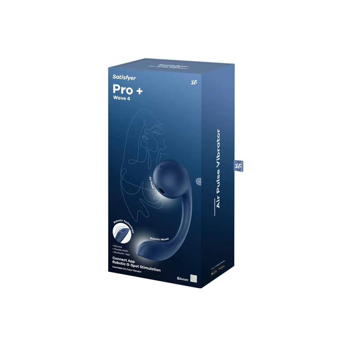Pro+ Wave 4 G-Spot & Air Pulse Stimulator Kostenlose App Dunkelblau von Satisfyer Air Pulse | Fesselliebe.de
