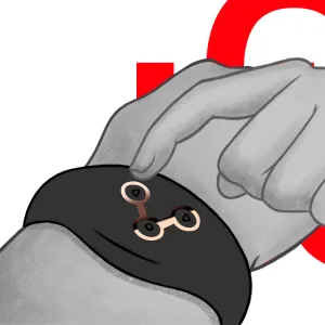 Drahtlose Technologie-Fernbedienungsuhr aus Jet und Kupfer von Watchme