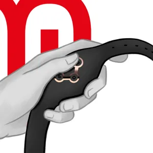 Drahtlose Technologie-Fernbedienungsuhr aus Jet und Kupfer von Watchme