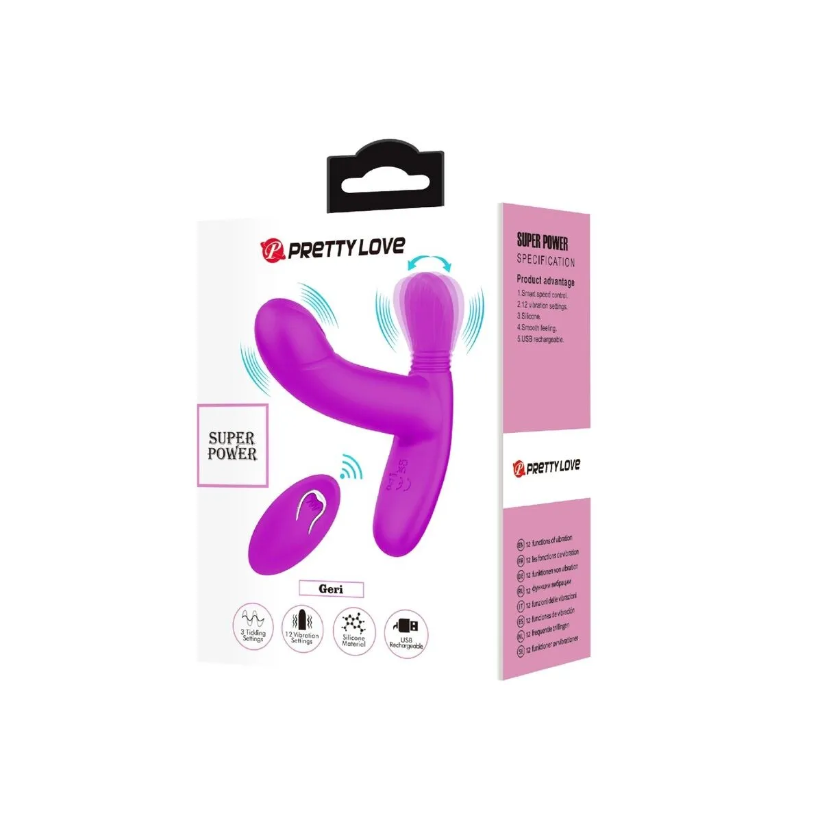 Geri Klitoris Massager Rosa mit Fernbedienung von Pretty Love Flirtation | Fesselliebe.de