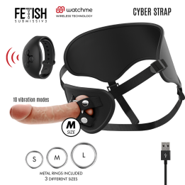 Harness mit Fernbedienung Dildo Watchme M Technologie von Cyber Strap | Fesselliebe.de