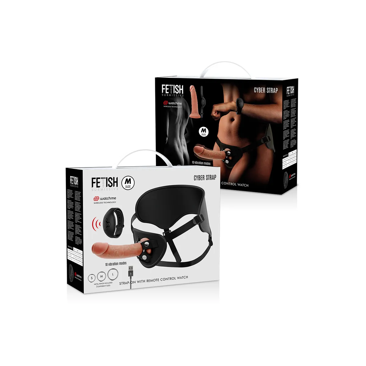 Harness mit Fernbedienung Dildo Watchme M Technologie von Cyber Strap | Fesselliebe.de