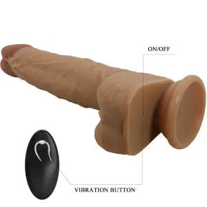 Jonathan Silikondildo 3 Vibrationen + 3 Einführmassnahmen mit Fernbedienung 21 cm von Pretty Love High Grade