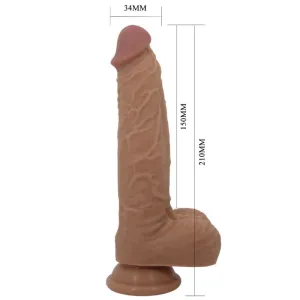 Jonathan Silikondildo 3 Vibrationen + 3 Einführmassnahmen mit Fernbedienung 21 cm von Pretty Love High Grade