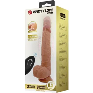 Jonathan Silikondildo 3 Vibrationen + 3 Einführmassnahmen mit Fernbedienung 21 cm von Pretty Love High Grade