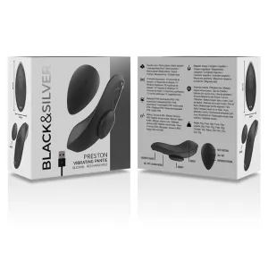 Preston wiederaufladbarer Silikon-Vibrator-Pantie Schwarz von Black&Silver
