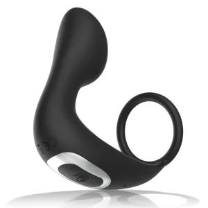 Analmassager mit Fernbedienung, wiederaufladbares Silikon Schwarz von Black&Silver