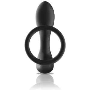 Analmassager mit Fernbedienung, wiederaufladbares Silikon Schwarz von Black&Silver