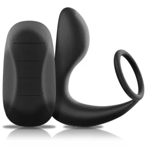 Analmassager mit Fernbedienung, wiederaufladbares Silikon Schwarz von Black&Silver