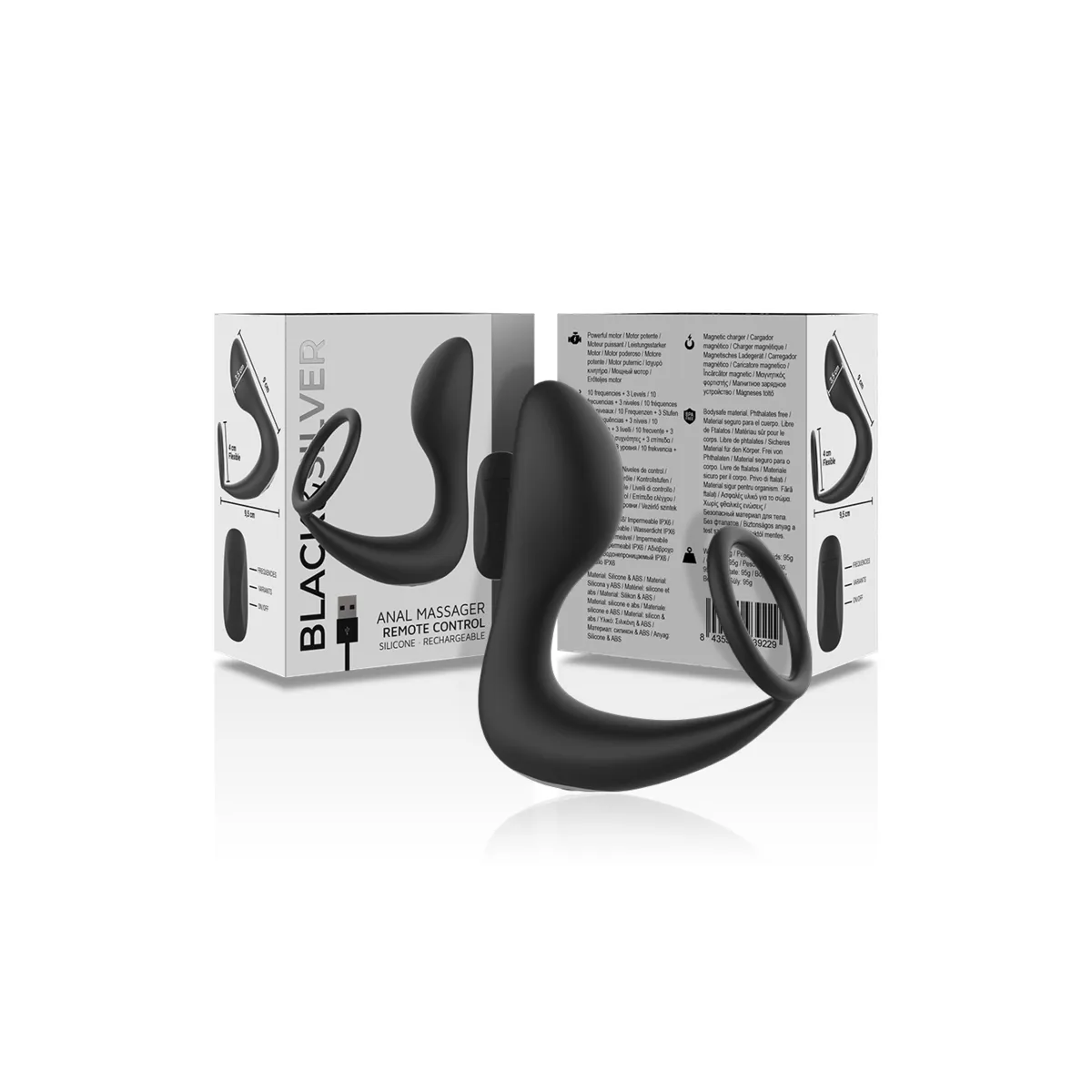 Analmassager mit Fernbedienung, wiederaufladbares Silikon Schwarz von Black&Silver | Fesselliebe.de