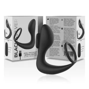 Analmassager mit Fernbedienung, wiederaufladbares Silikon Schwarz von Black&Silver