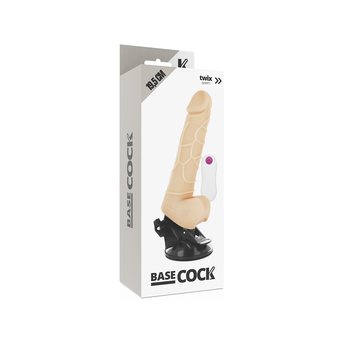 Realistischer Vibrator mit Fernbedienung natürlich mit Hoden 19,5 cm -O- 4 cm von Basecock | Fesselliebe.de