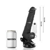 Realistischer Vibrator mit Fernbedienung Schwarz mit Hoden 19,5 cm -O- 4 cm von Basecock | Fesselliebe.de