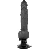 Realistischer Vibrator mit Fernbedienung Schwarz mit Hoden 19,5 cm -O- 4 cm von Basecock | Fesselliebe.de