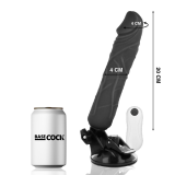 Realistischer Vibrator mit Fernbedienung Schwarz 20 cm -O- 4 cm von Basecock | Fesselliebe.de