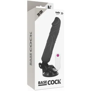 Realistischer Vibrator mit Fernbedienung Schwarz 20 cm -O- 4 cm von Basecock