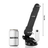Realistischer Vibrator mit Fernbedienung Schwarz 19,5 cm -O- 4 cm von Basecock | Fesselliebe.de