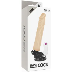 Realistischer Vibrator mit Fernbedienung Naturweiss 21 cm -O- 4 cm von Basecock
