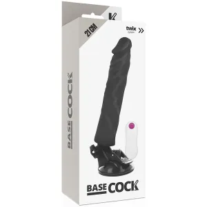 Realistischer Vibrator mit Fernbedienung Schwarz 21 cm -O- 4 cm von Basecock