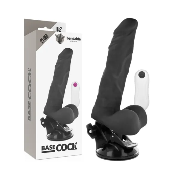 Biegsamer Vibrator mit Fernbedienung Schwarz 21 cm -O- 5 cm von Basecock | Fesselliebe.de